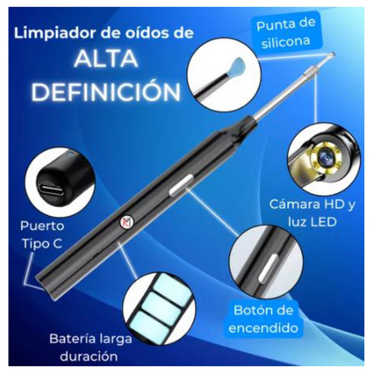 Limpiador de oidos con cámara