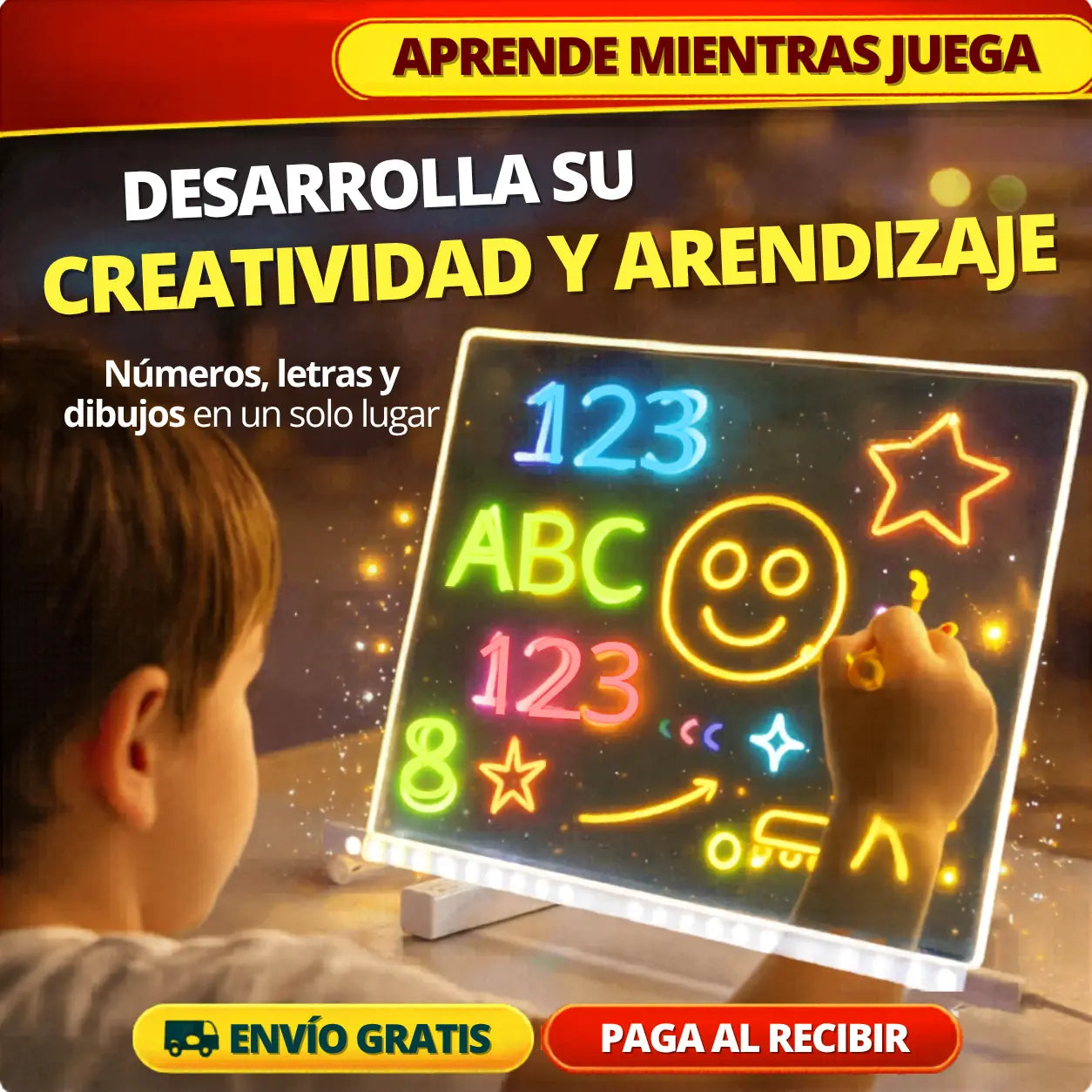 Tablero Mágico Neón | Mejora el aprendizaje