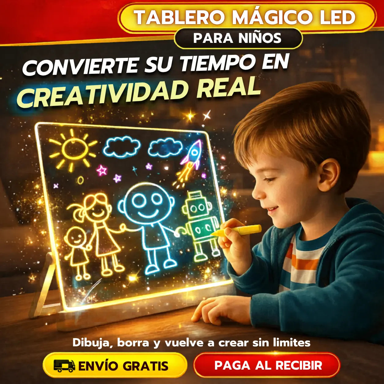 Tablero Mágico Neón | Mejora el aprendizaje